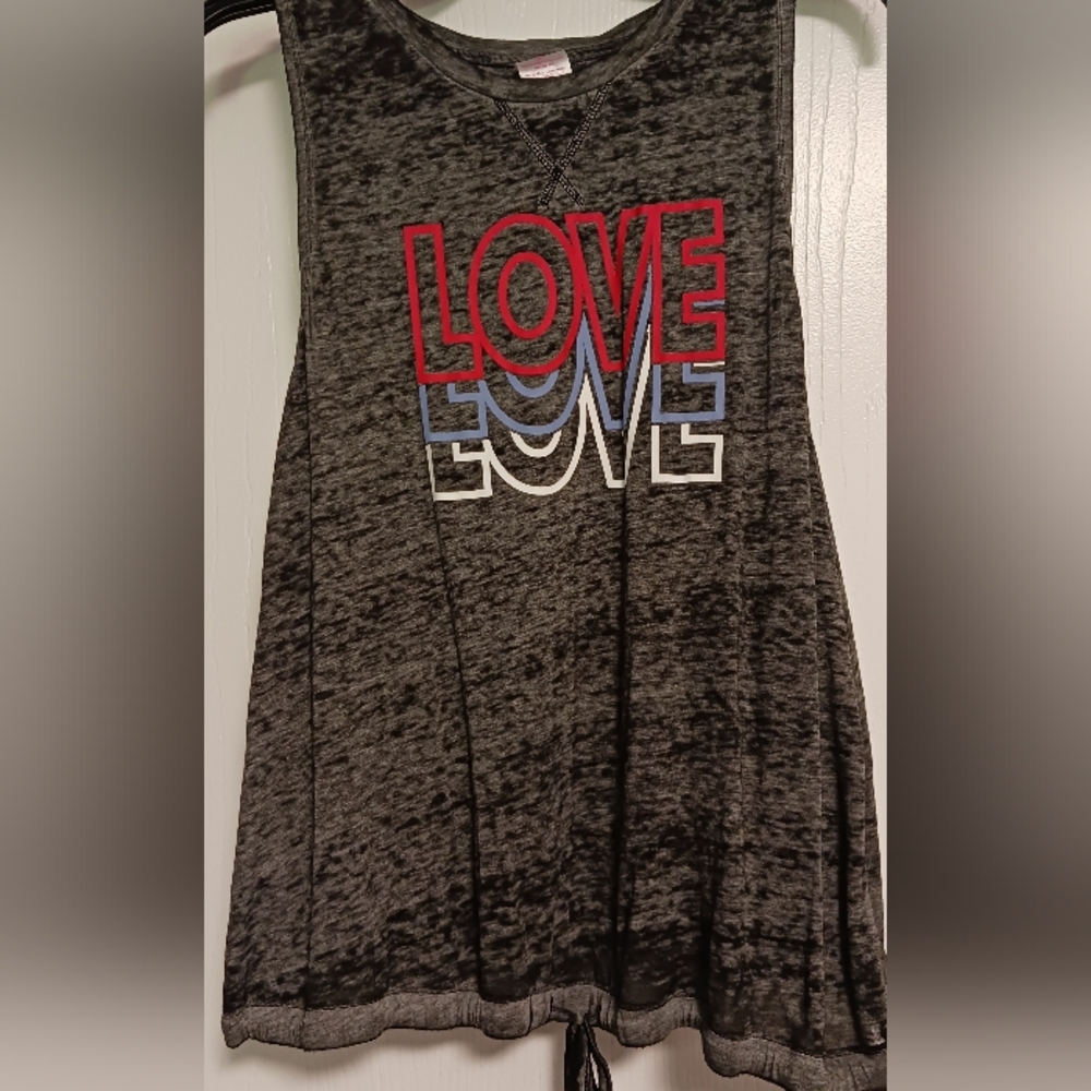 ❤💙Grey Drawstring Tank Top, XXL but fits like L/XL, NWOT
